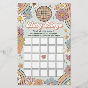 groovy 70s - jogo retrô do chá de fraldas bingo