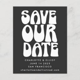 Groovy 70s preto exclusivo do orçamento Guardar a 