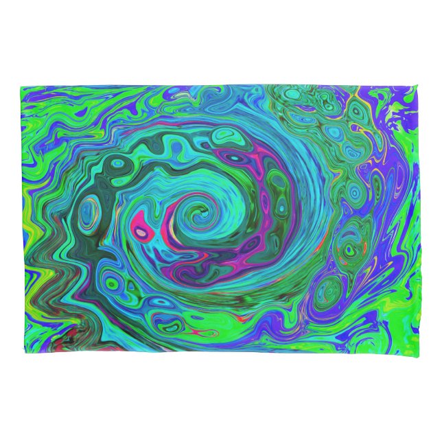 Groovy Abstrato com espiral verde e azul (Frente)