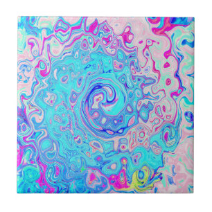 Groovy Abstrato Retro Robin Ovo Blue Swirl