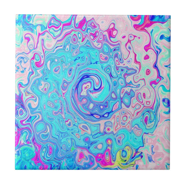 Groovy Abstrato Retro Robin Ovo Blue Swirl (Frente)