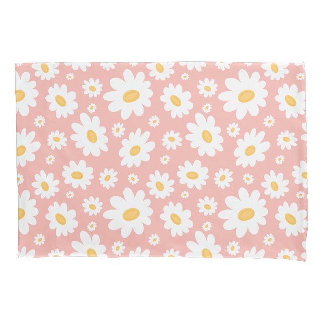 Groovy Blush Boho Daisy Floral Garden Padrão (Frente)
