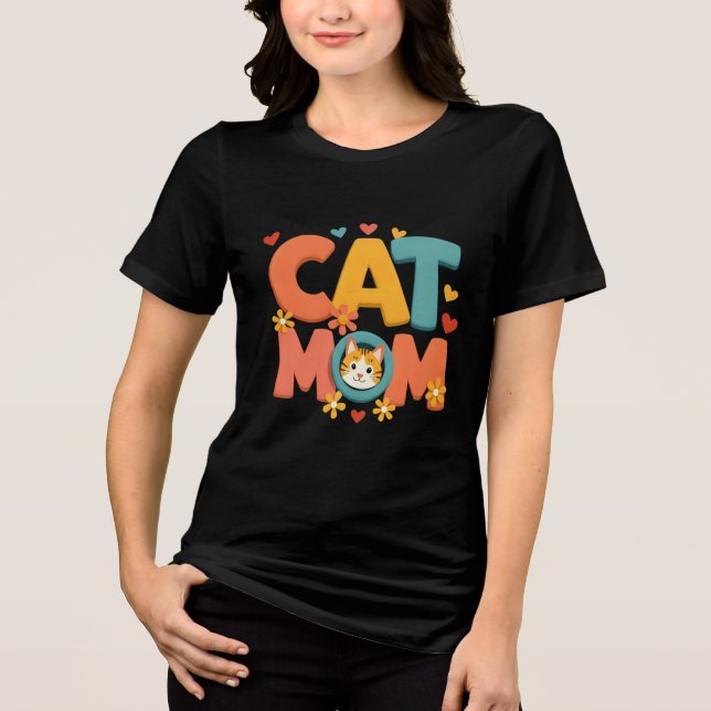 Groovy Cat Mom Retro 70s Typography Design (Frente)