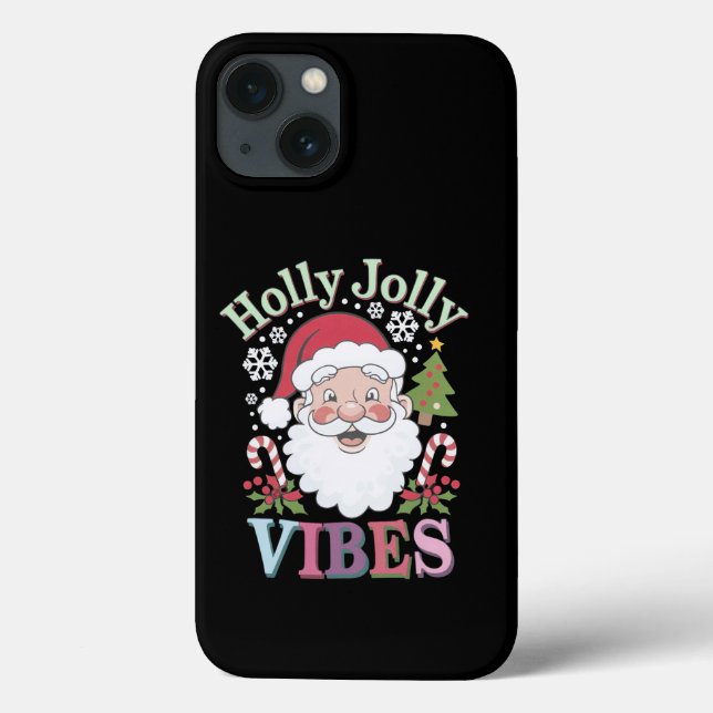 Groovy Cute Santa Claus Holly Jolly Vibes Xmas (Verso)