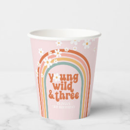 Groovy daisy hippie aniversário de 3 anos