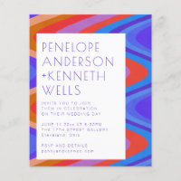 Groovy de Orçamento Linhas Curvas Azul Convite de