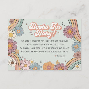 groovy floral 70s livros para convite para bebês