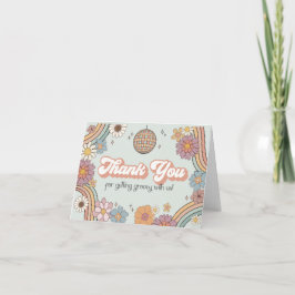 Groovy Floral cartões de agradecimentos ou bebê
