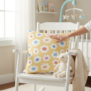 Groovy Flower Power Berçário Almofada de Arremesso