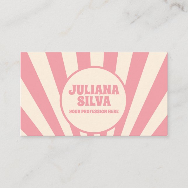 Groovy Funky Hippie 60 com Cartão de visita QR (Frente)