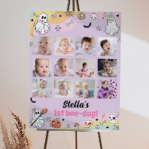 Groovy Ghost Birthday Foto Milestone Poster