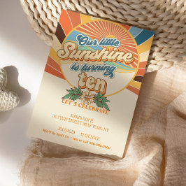 Groovy hippie convite para o 10.º aniversário da B