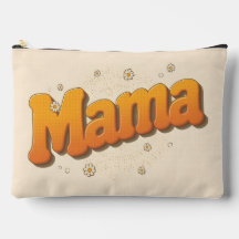 Groovy Mama Retro 70s Bubble Letters Cosmetic Bag