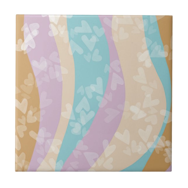 Groovy Marble Swirls Pastel Heart Stamps (Frente)