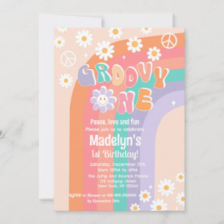 Groovy One Boho Daisy Primeiro Convites de Anivers