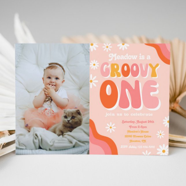 Groovy One First Birthday Convite | |Groovy One (Criador carregado)