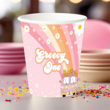 Groovy One Retro Rainbow primeiro aniversario