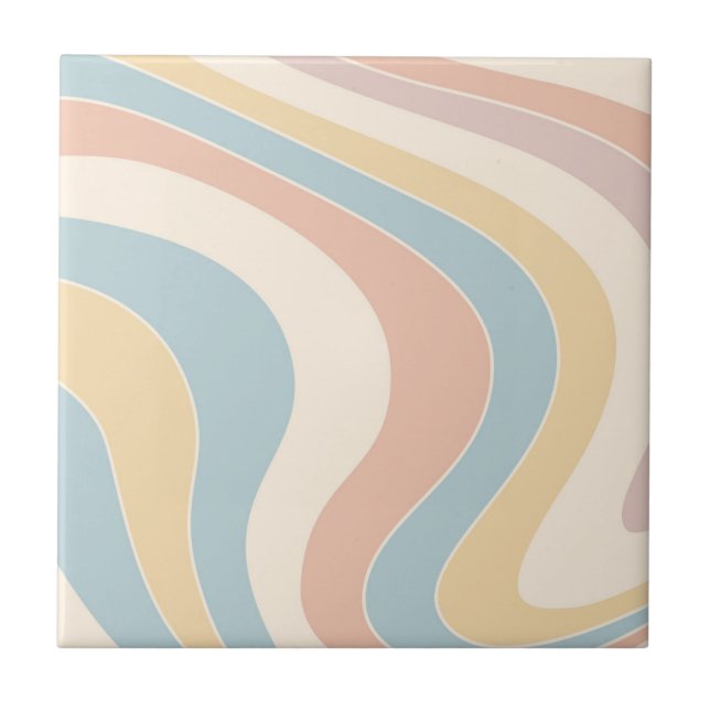 Groovy pastel retro style waves design (Frente)