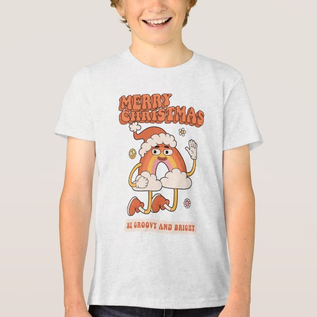Groovy Rainbow Christmas - Seja brilhante e Feliz (Frente)