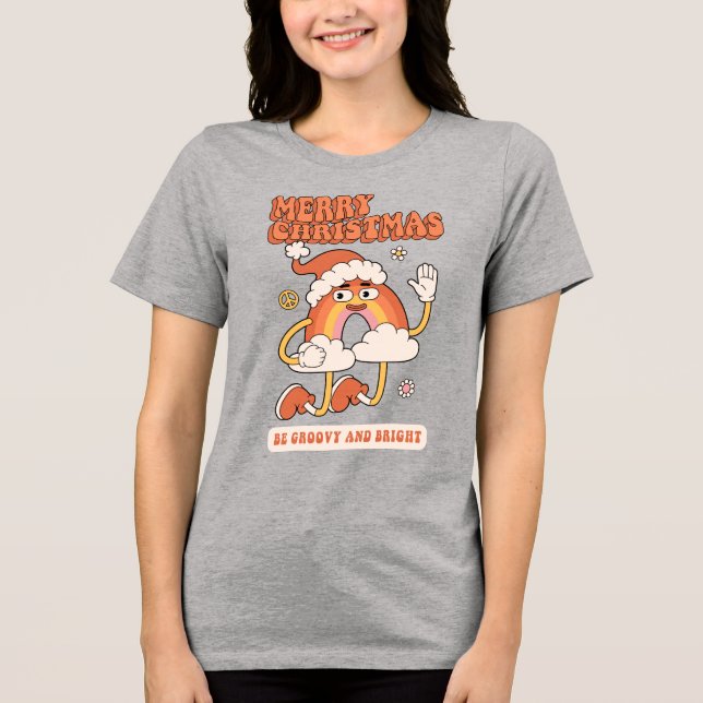 Groovy Rainbow Christmas - Seja brilhante e Feliz (Frente)