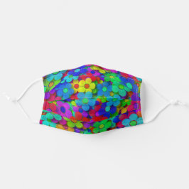 Groovy Rainbow Flowers Azul