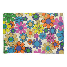 Groovy Retro 60s 70s Flores Padrão Floral
