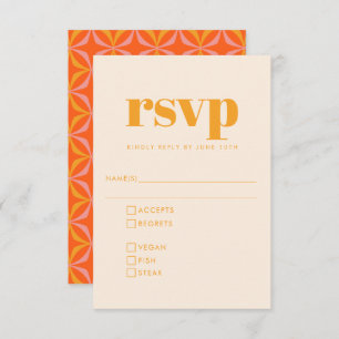 Groovy Retro 70s Design Orange Wedding RSVP