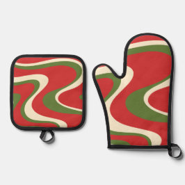 Groovy Retro Christmas Swirl Patterl