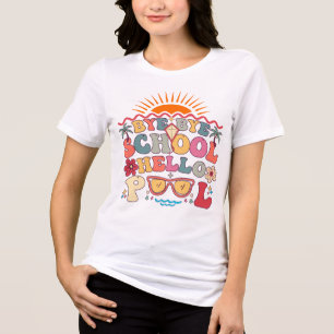 Groovy Retro Design Bye School Hello Piscina Legal