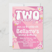 Groovy Second Convite de aniversário