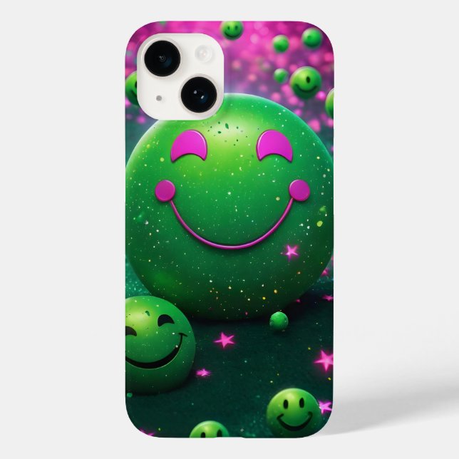 Groovy Smiley Vibes – Neon Green & Cosmic purple (Verso)