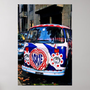 GROOVY TIMZ LOVE VAN POSTER - POSTERS RETRO