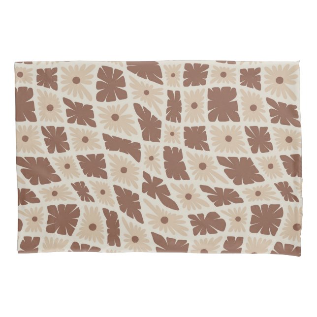 Groovy Wavy Trippy 60s Flor Verifica Castanho Neut (Frente)