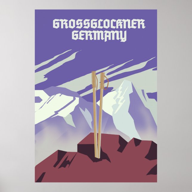 Grossglockner Alemanha, poster de montanha. (Frente)