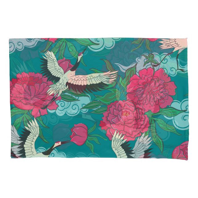Gruas Peonies: Gráficos Florais Vintage (Frente)