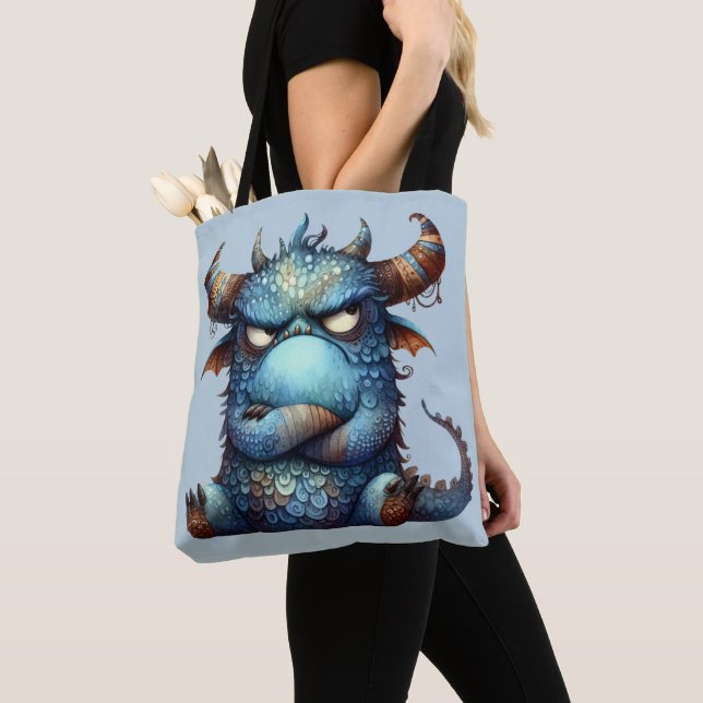 Grumpy Monster Tote Bag (Close Up)