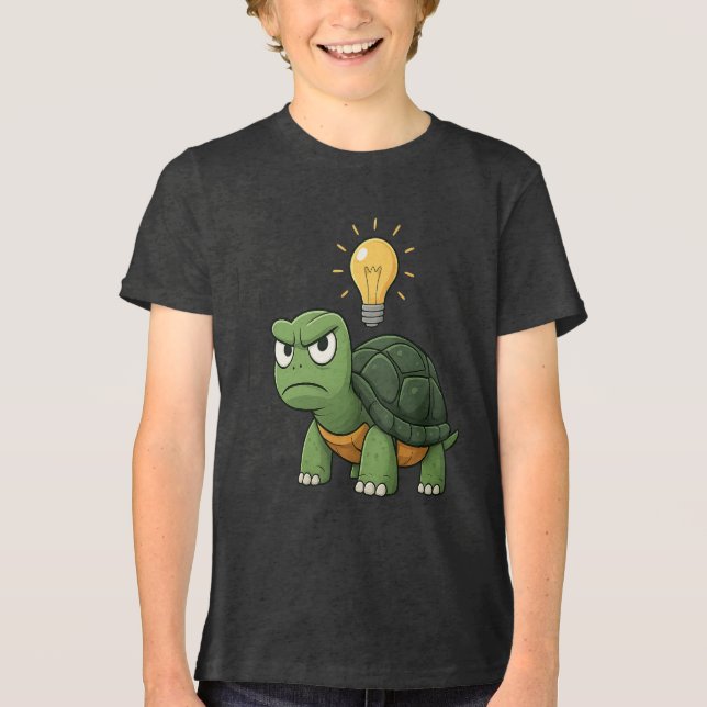 Grumpy Tortoise Kids Cartoon T-Shirt (Frente)