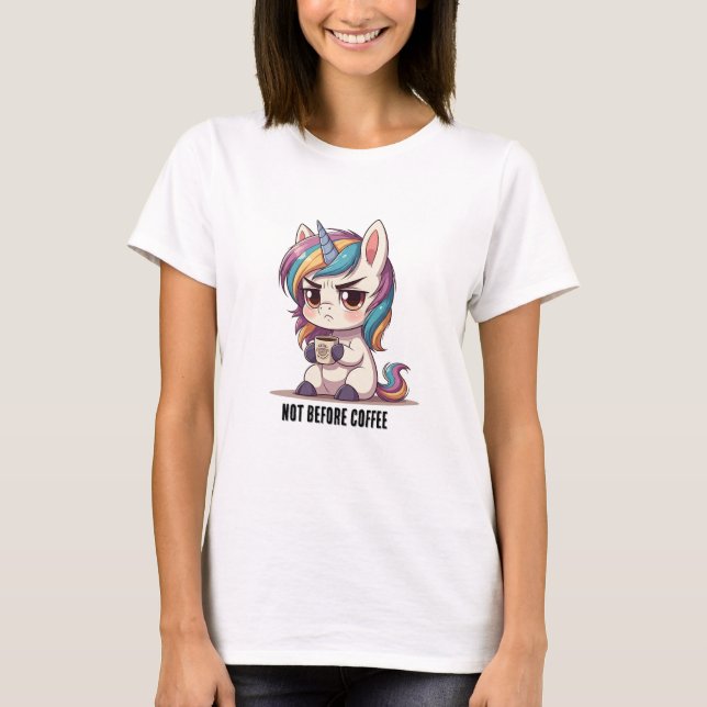 Grumpy Unicorn com camiseta café (Frente)