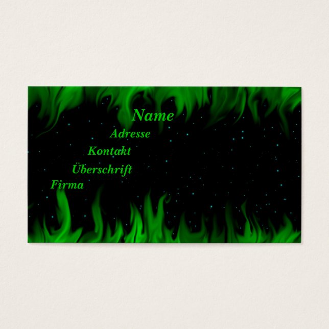 Grüner Flammen am Sternenhimmel (Frente)