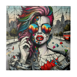 Grunge Art | Fraturada Abstrato de Mulher