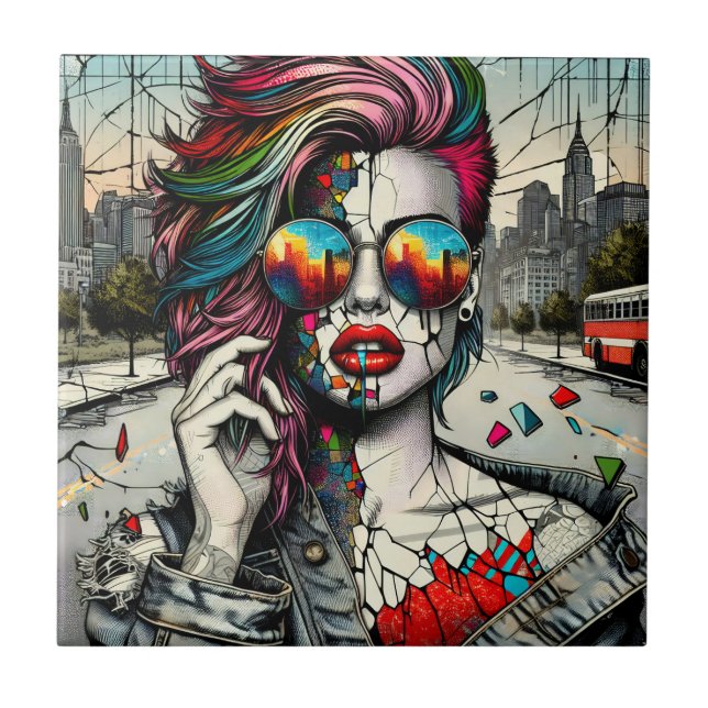 Grunge Art | Fraturada Abstrato de Mulher (Frente)