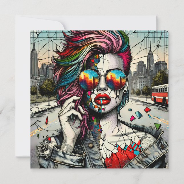 Grunge Art | Fraturada Abstrato de Mulher (Frente)