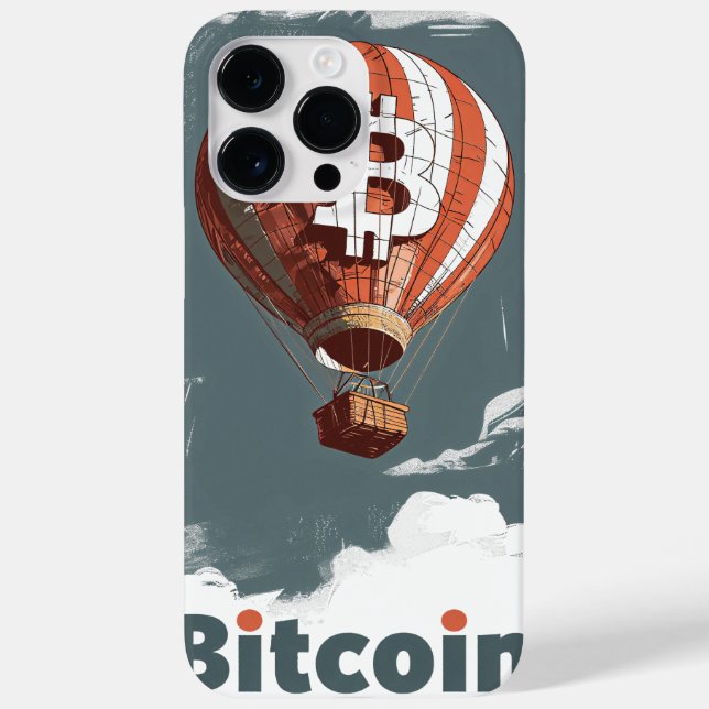 Grunge Bitcoin hot air balloon Blockchain design (Verso)