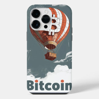 Grunge Bitcoin hot air balloon Blockchain design