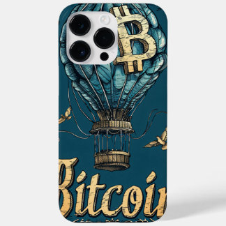 Grunge Bitcoin hot air balloon Blockchain design