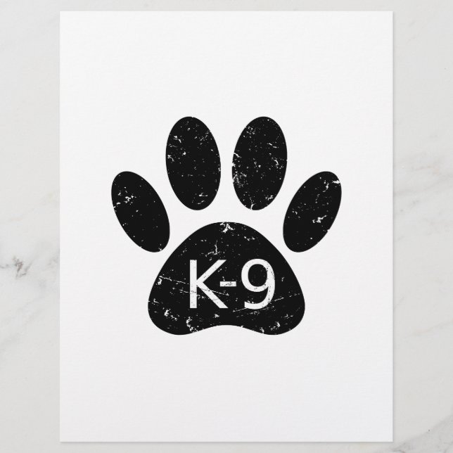 Grunge Cachorro Distante Pata K-9 (Frente)
