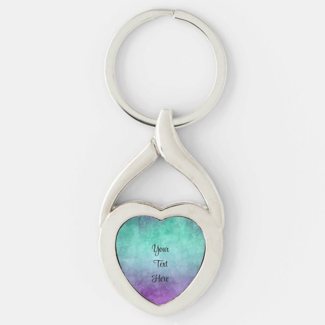 Grunge Colors - Teal & Purple Chaveiro (Frente)