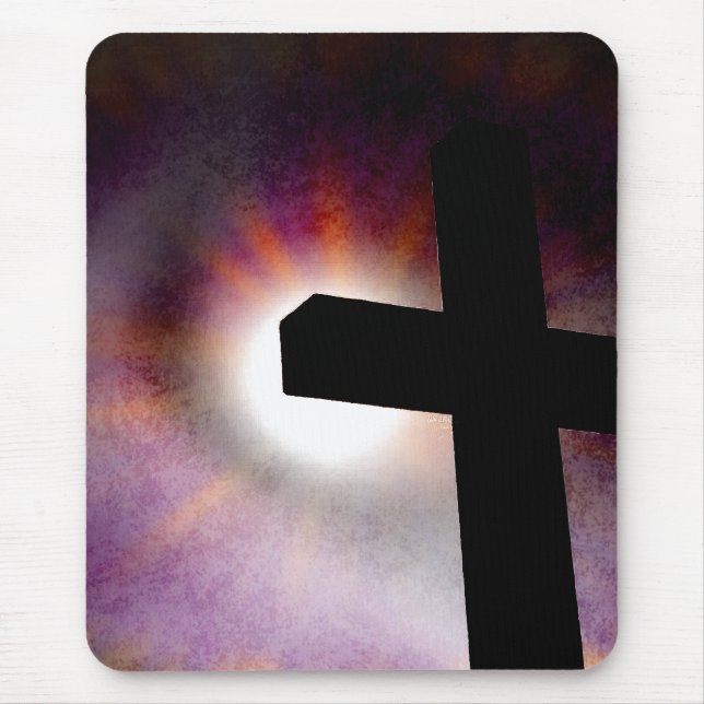 Grunge Cross Sunburst Mouse Pad (Frente)
