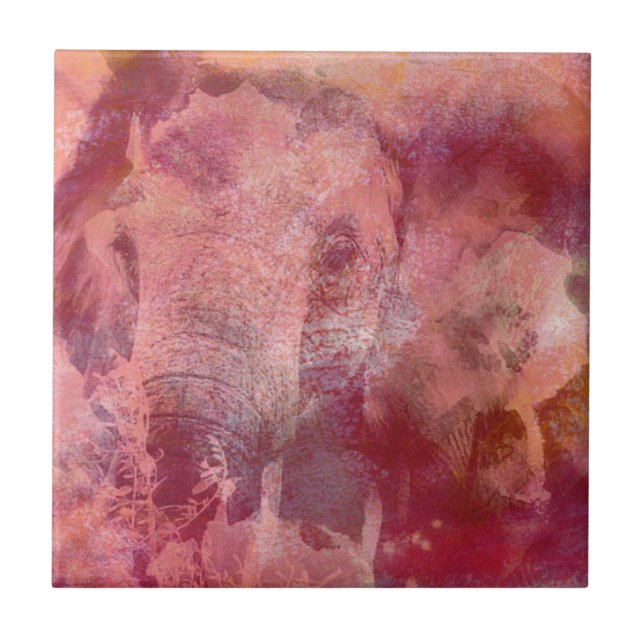 Grunge de Elefante Rosa (Frente)
