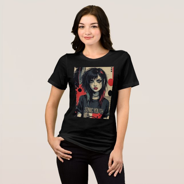 Grunge Emo Girl Tri-Blend Shirt (Frente Completa)